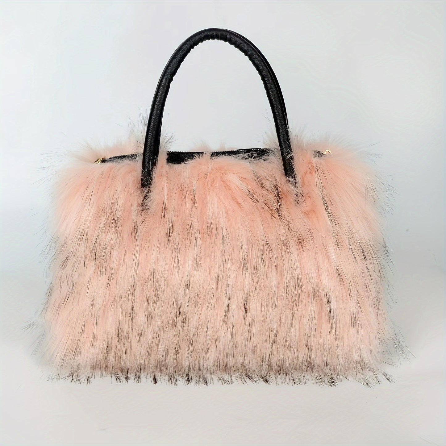 Trendy Faux Fur Tote Bag, Y2K Plush Shoulder Bag, Women's Fluffy Handbag For Street Wear